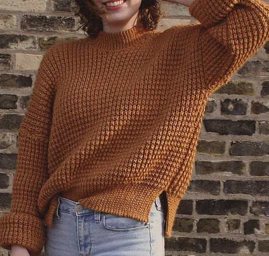 Weekend Waffle Sweater Crochet Class